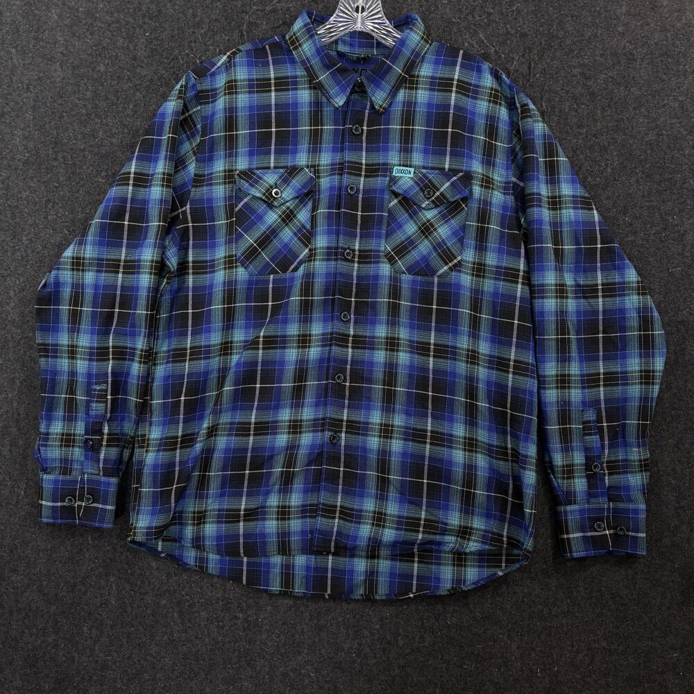Dixxon Flannel Company Northern Dawn Shirt Men's XL Blue Plaid Pockets D-Tech